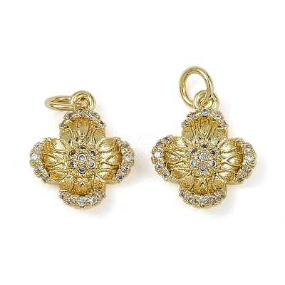 Brass Micro Pave Cubic Zirconia Pendants KK-I358-063G-E-1