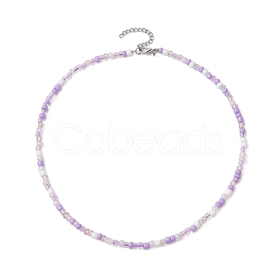 Glass Seed Beaded Necklace NJEW-JN04493-1