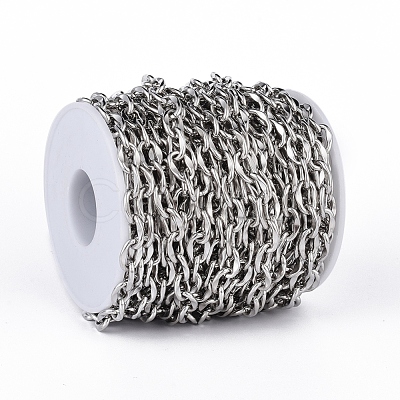 Tarnish Resistant 304 Stainless Steel Dapped Cable Chains CHS-D027-01P-1