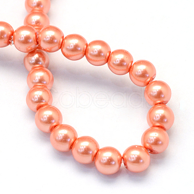 Baking Paint Pearlized Glass Pearl Round Bead Strands HY-Q003-6mm-77-1