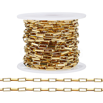 304 Stainless Steel Paperclip Chains CHS-WH0020-005G-1
