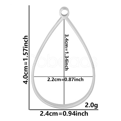 Non-Tarnish Stainless Steel Open Back Bezel Pendants PW-WGB5BE7-05-1