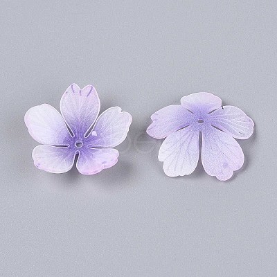 Flower Acrylic Bead Caps X-SACR-T017-51F-1