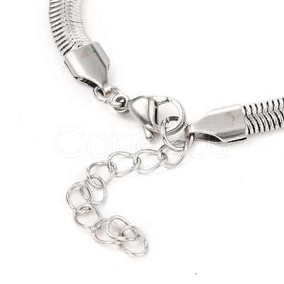 Tarnish Resistant Unisex 304 Stainless Steel Herringbone Chain Bracelets BJEW-H541-01A-P-1
