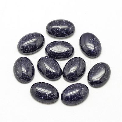 Synthetic Blue Goldstone Cabochons G-R415-14x10-34-1