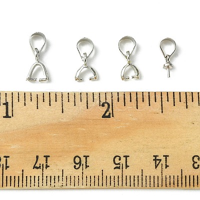 40Pcs 4 Styles Brass Ice Pick Pinch Bails KK-FS0001-24-1