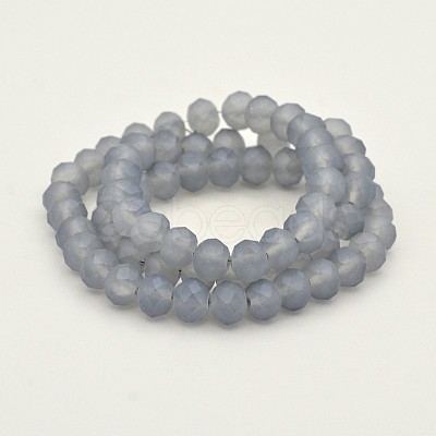 Pearl Luster Plated Faceted Rondelle Glass Beads Strands EGLA-J054-8x5mm-PL02-1