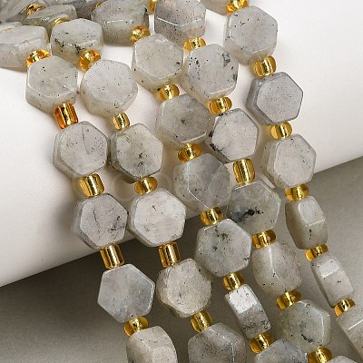 Natural White Labradorite Beads Strands G-F833-B10-01-1