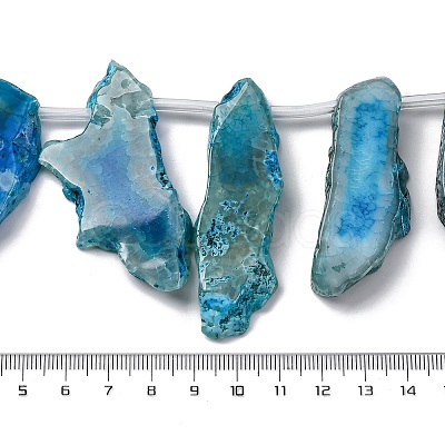 Dyed Natural Agate Nuggets Beads Strands G-E331-08F-01-1