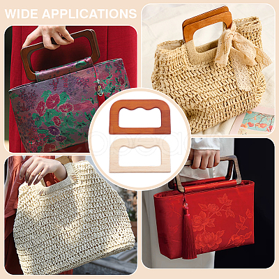 4Pcs 2 Colors Rectangle Wooden Bag Handles FIND-PH0059-90A-1