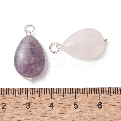 Natural Mixed Gemstone Pendants PALLOY-JF05387-02-1