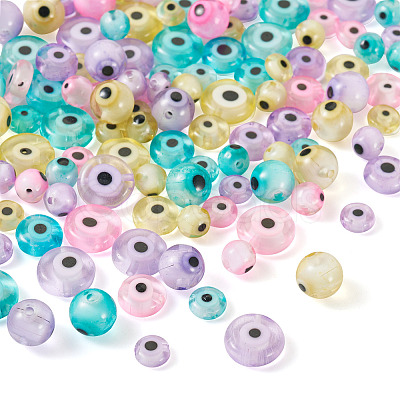 120Pcs 5 Styles Handmade Evil Eye Lampwork Beads Strands LAMP-TA0001-50-1