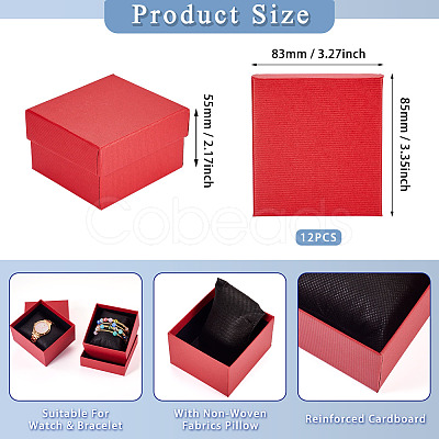 Square Paper Jewelry Bracelet Gift Boxes CON-TAC0010-91A-1