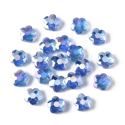 20Pcs Transparent Electroplate Glass Beads GLAA-YW0005-11E-1