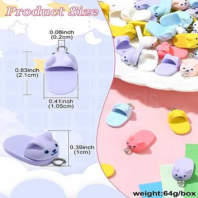 50Pcs Opaque Resin Pendants RESI-CJ0004-46-1