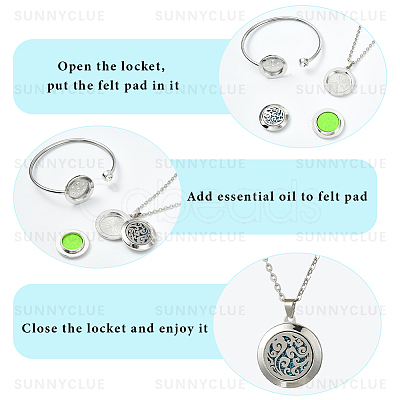 1Pc Stainless Steel Open Cuff Bangles & 1Pc Stainless Steel Pendant Neclace AJEW-SC0004-06C-1