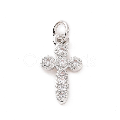 Brass Micro Pave Cubic Zirconia Charms KK-C012-41P-1