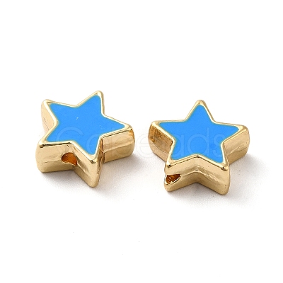 Rack Plating Alloy Enamel Beads ENAM-F146-19G-03-1