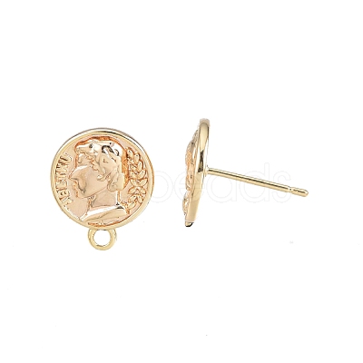 Brass Stud Earring Findings KK-T062-242G-1