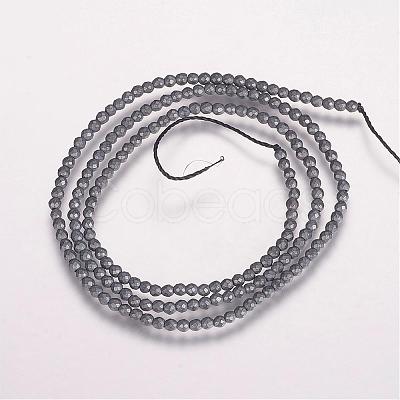 Electroplate Non-magnetic Synthetic Hematite Beads Strands G-P244-25-2mm-1