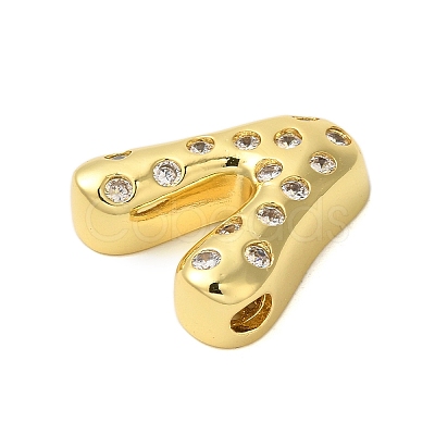 Rack Plating Brass Micro Pave Clear Cubic Zirconia Perdants KK-C067-11G-V-1