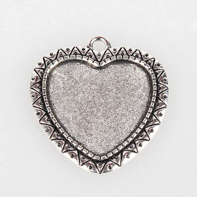 Vintage Tibetan Style Alloy Pendant Cabochon Bezel Settings X-TIBEP-O006-17AS-1