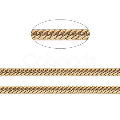 Ion Plating(IP) 304 Stainless Steel Diamond Cut Curb Chains CHS-F013-02G-1