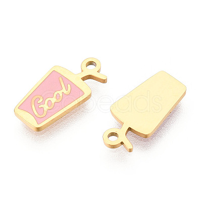 304 Stainless Steel Enamel Charms STAS-T065-66G-02-1
