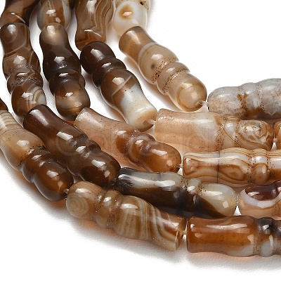 Natural Banded Agate Beads Strands G-Z144-A01-01B-1