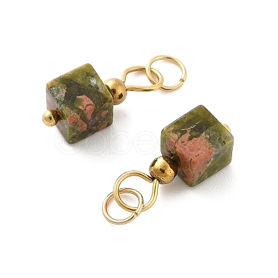 Natural Unakite Pendants STAS-Z129-01G-04-1
