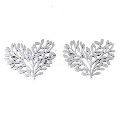 201 Stainless Steel Heart Tree Lapel Pin JEWB-N007-126P-1