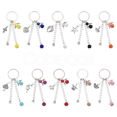Glass Pearl & Alloy Keychian KEYC-YW00155-01-1