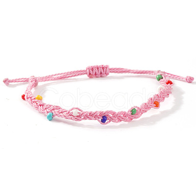 Glass Beads Braided Bead Bracelets TN6908-2-1