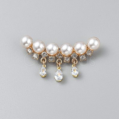 Tassel Flower Alloy Crystal Rhinestone Brooch JEWB-WH0021-67G-1