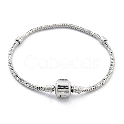 Brass Snake Chain Link Bracelets for Men Women BJEW-G736-06P-1