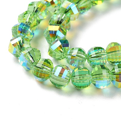 Transparent Electroplate Glass Beads Strands GLAA-Q099-C01-10-1-1
