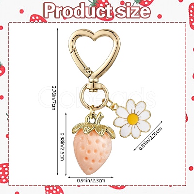 Acrylic Strawberry Pendant Decoration HJEW-SW00120-04-1