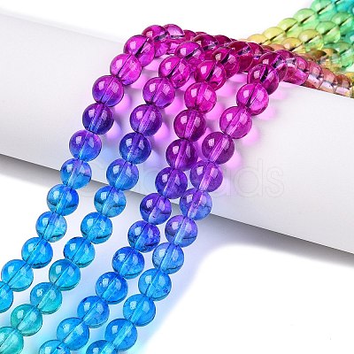 Baking Paint Transparent Glass Beads X-DGLA-M001-8mm-04-1