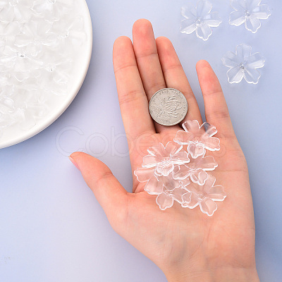 Flower Acrylic Beads TACR-YW0001-17-1