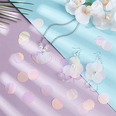 Iridescent PVC Paillette/Sequins Pendants PVC-PH0001-38B-1
