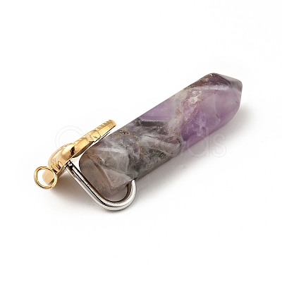 Elephant Natural Amethyst Pointed Pendants G-I333-06A-1