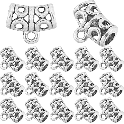 160Pcs Tibetan Style Alloy Tube Bails TIBE-SP0001-11AS-1
