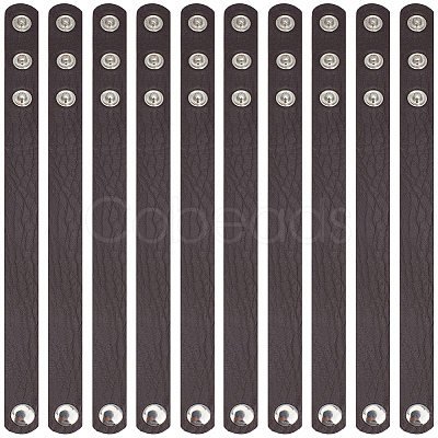 18Pcs PU Leather Snap Bracelets for Women Men BJEW-CY0001-13C-1