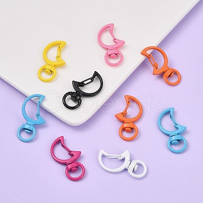 Spray Painted Alloy Swivel Snap Hooks Clasps PALLOY-T080-13-NR-1
