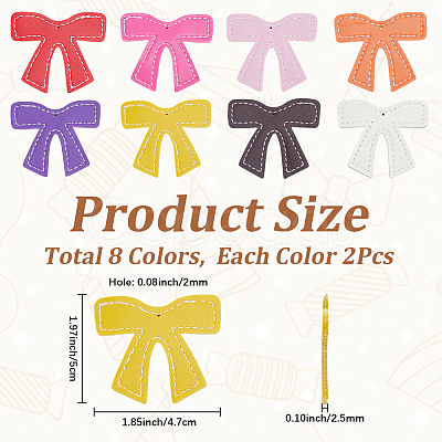 16Pcs 8 Colors PU Leather Pendants DIY-CL0001-29-1