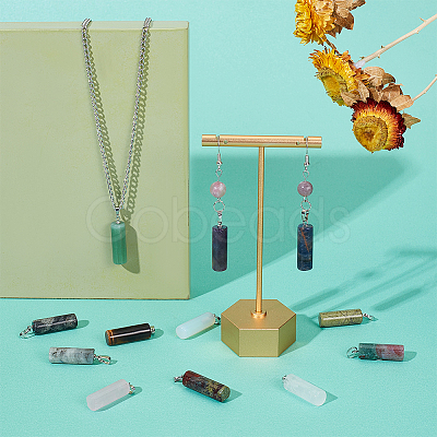 12Pcs 12 Styles Natural & Synthetic Mixed Gemstone Pendants G-CA0001-62-1