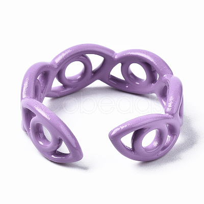 Spray Painted Brass Cuff Rings RJEW-S044-145-1
