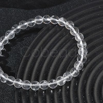 Natural Quartz Crystal Round Beaded Stretch Bracelets GG-CBA12F1-02B-12-1