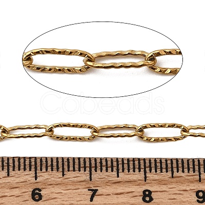 PVD Vacuum Plating 304 Stainless Steel Textured Paperclip Chains CHS-I009-01G-A-1