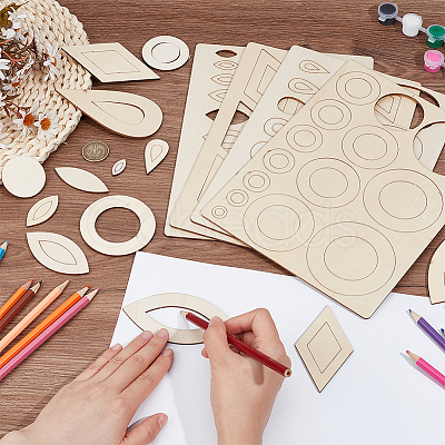 Kids DIY Plywood Marked Dot Mandala Painting AJEW-WH0596-404A-1